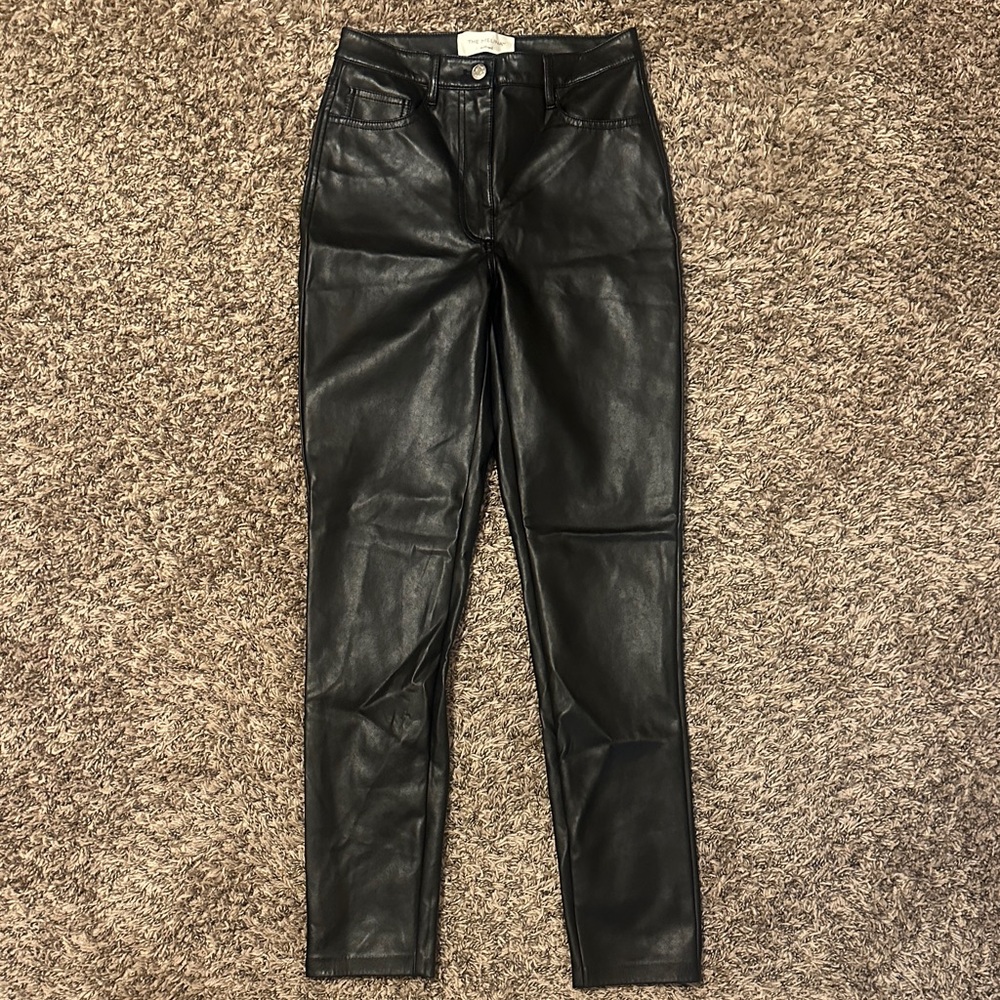 Wilfred Artizia The Melina Faux Leather Black Pants Size 4